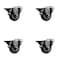 Service Caster 3'' Gray Poly Wheel Swivel Bolt Hole Caster Set with Posi Lock Brakes, 4PK SCC-BH20S314-PPUB-PLB-4 - alternate 1